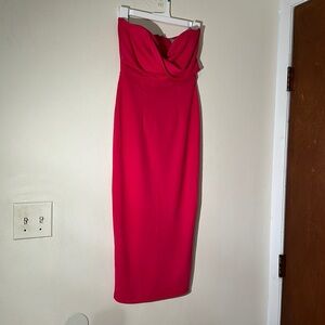 ASOS hot pink twist front cocktail/formal midi dress. Size  4